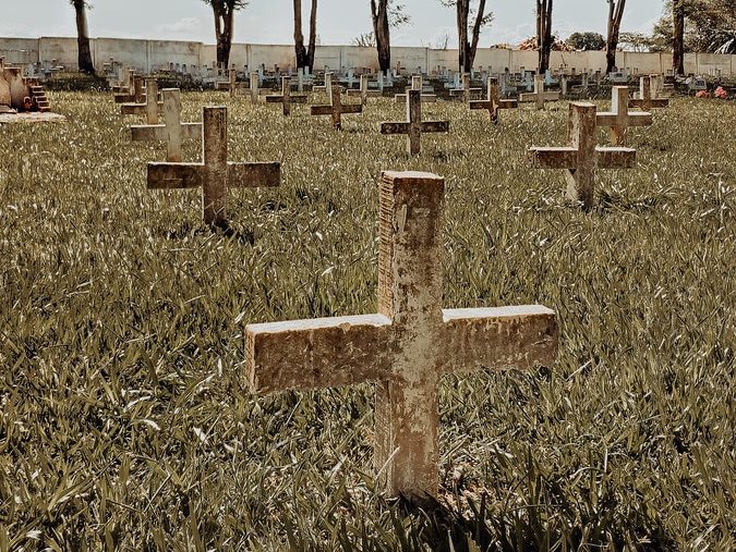 View Of A Graveyard