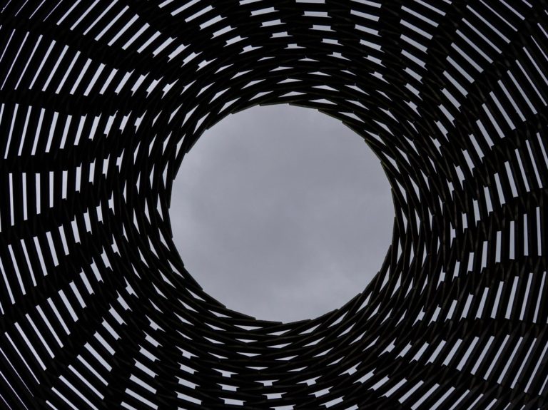 black and white spiral illustration