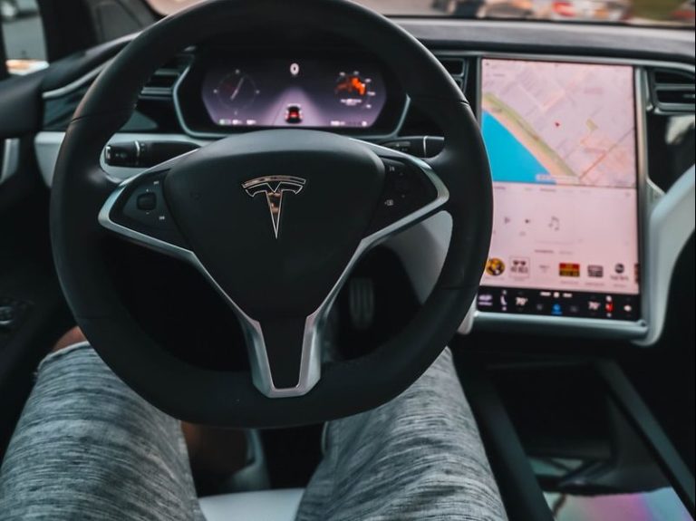 interior view of Tesla car