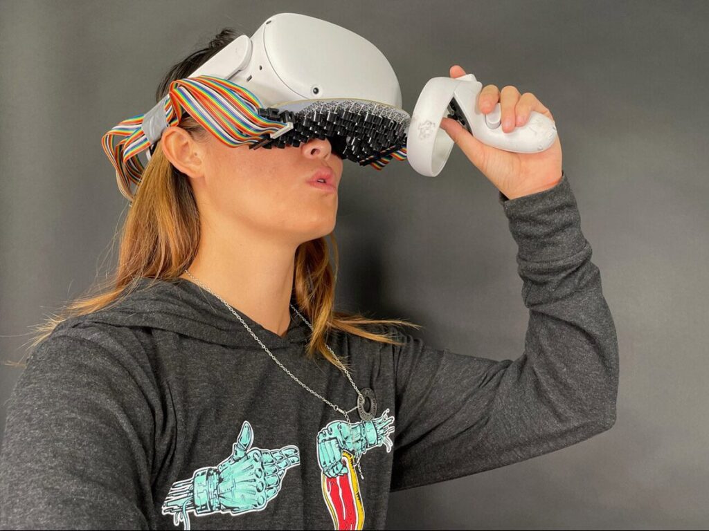 mouth haptics virtual reality kiss metaverse e