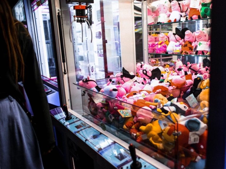 Stuffed Toys Inside the Claw Machine