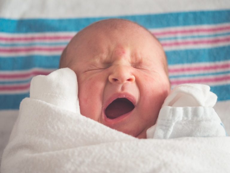 baby yawning