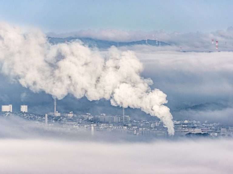 climate change issue, incineration of domestic waste, smoke