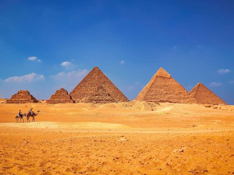landscape, pyramids, desert