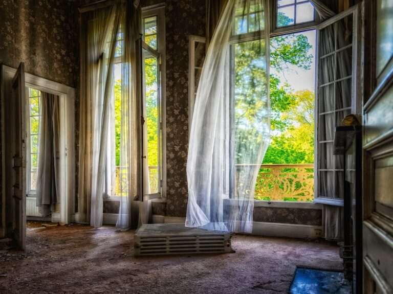 white window curtain on window