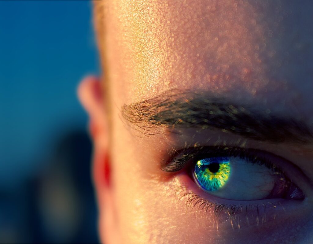 eye, blue, macro