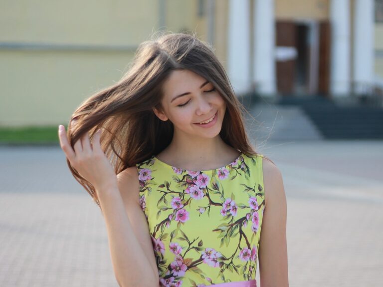 young woman, summer, dress