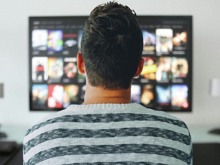 man, tv, watching